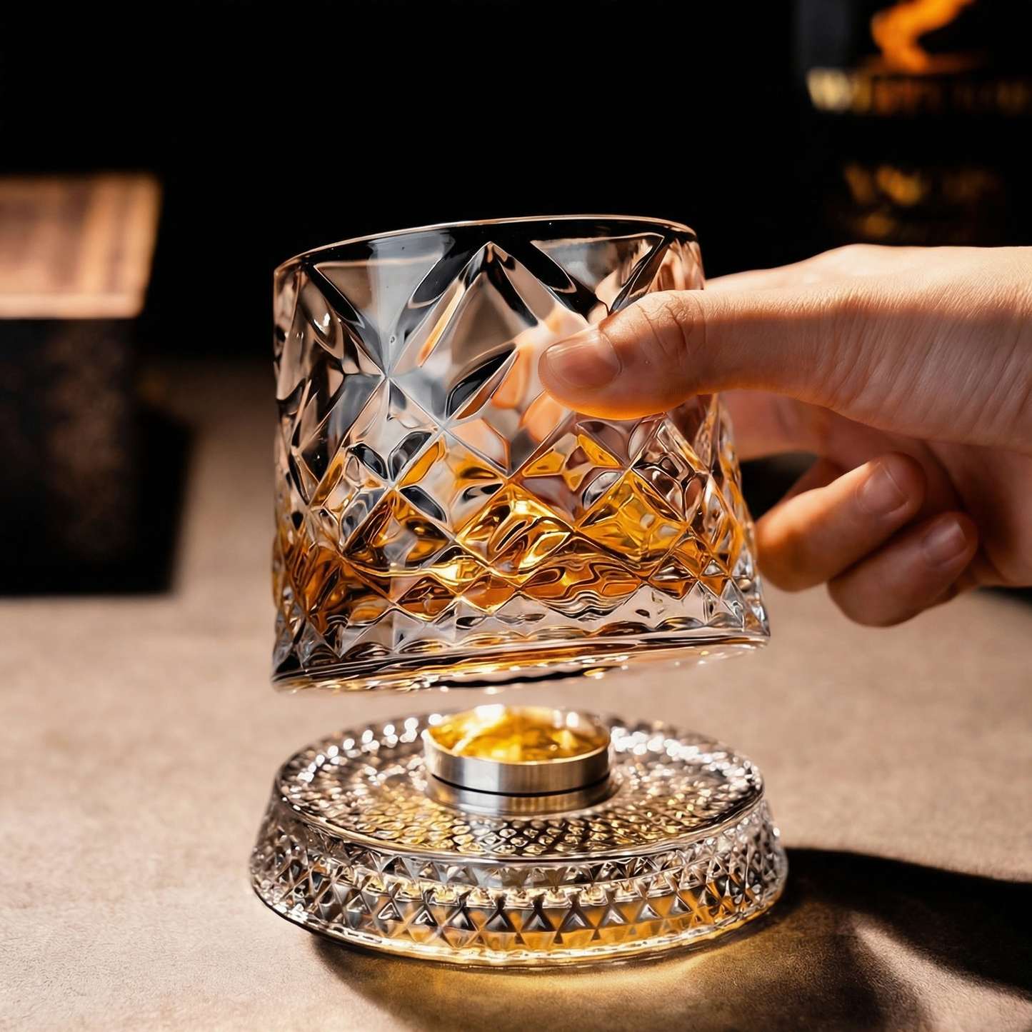 Ominaly® Verre de Whiskey Rotatif