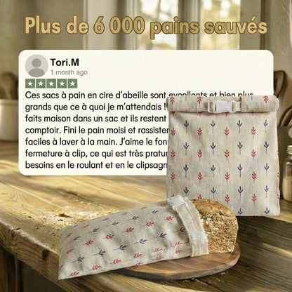 Sacs à pain premium 100% coton et cire d’abeille