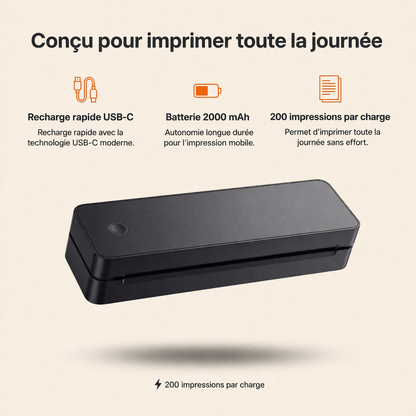 OMINALY® Imprimante Thermique Sans Encre