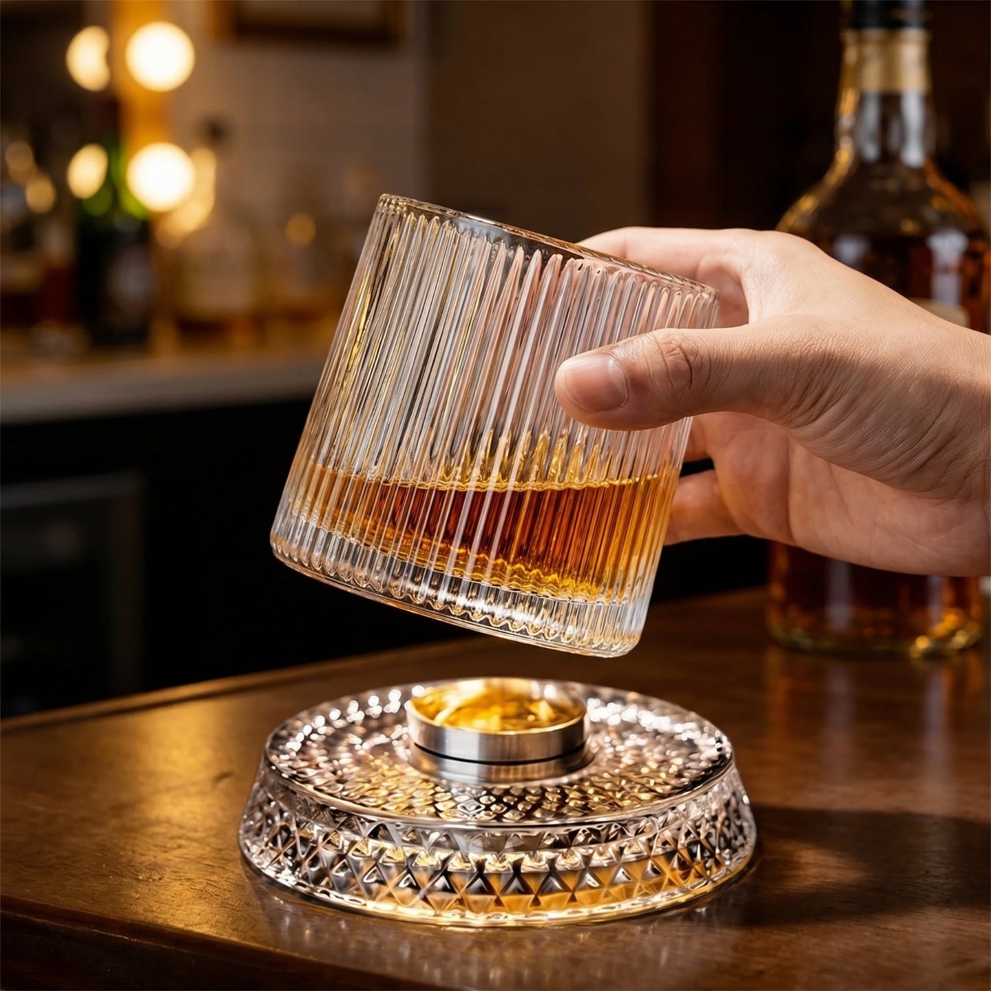Ominaly® Verre de Whiskey Rotatif
